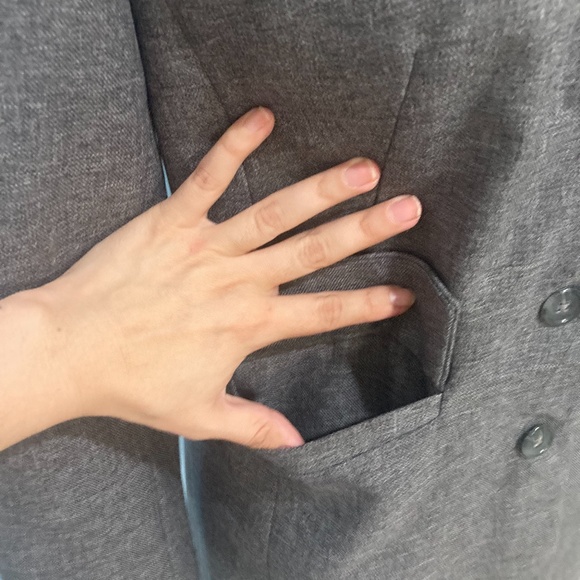 gray long retro mod blazer - Picture 3 of 4